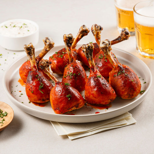 Manchons pilon poulet BBQ cuits, classe B