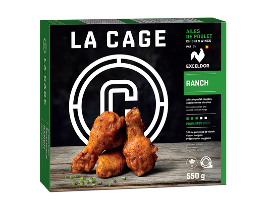 18754 - Ailes de poulet La Cage - Ranch - Congelées